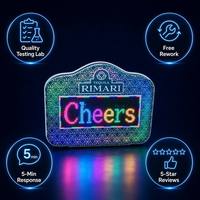 Letrero LED Acrílico Plegable Moderno para Fiestas, Logotipo Personalizado, Letrero de Pantalla Desplazable Programable para Club Nocturno, Bar, Botella