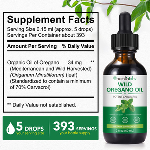 Acentiallabs GMP Wild <strong>Oregano</strong> <strong>Oil</strong> Drops OEM ODM Alcohol Free Vegan 60ml Gut Health &amp;Boosts Immunity Herbal Supplement Healthcare - Product Image 4