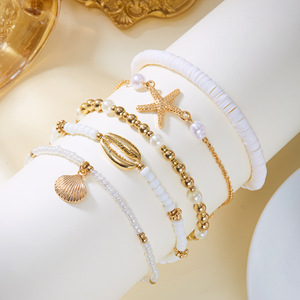 Nueva Pulsera de Tobillo con Cadena Estilo Boho para <span class=keywords><strong>Mujer</strong></span>, Joyería con Colgante de Flor <span class=keywords><strong>Dorada</strong></span>, Perla y Estrella, Accesorios para la Pierna - Product Image 6