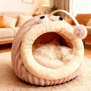 Pet <b>Bed</b> Cartoon Design Thickening Warm For Cat Indoor Four Seasons Use - Product Image 1