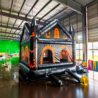 Château gonflable commercial pour fêtes, motif citrouille d'Halloween, pour décoration de fête