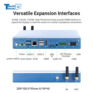 Rugged 24/7 hoạt động Hợp kim nhôm trường hợp 12-36V DC đầu vào không quạt nhúng công nghiệp Mini <span class=keywords><strong>PC</strong></span> Điều kiện Mới - Product Image 3