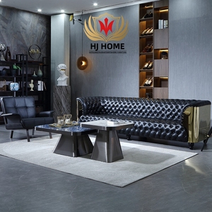 Hj nhà Loft Aviator chính hãng Buff da cổ điển sang trọng Sofa ghế chỗ ngồi nhôm cổ điển cổ điển couch Set 4321 - Product Image 6