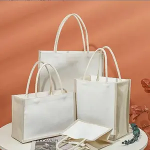 Wholesale Bestselling High Quality Jute Burlap Tote Bag Customized With Custom Printed Logo Waterproof Design For Women