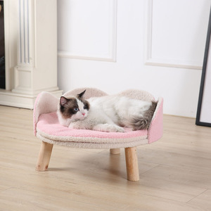 Manufacturers White Pet Cat <b>Sofa</b> Washable Elevated <b>Dog</b> Bed With Wood Legs - Product Image 6