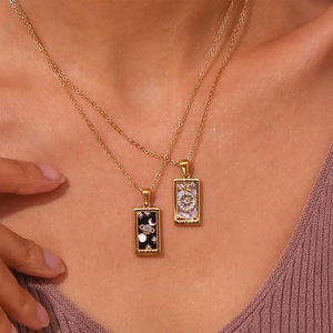 <span class=keywords><strong>Tarot</strong></span> Luna y Sol y Estrellas Collar de Oro de Acero Inoxidable - Product Image 4