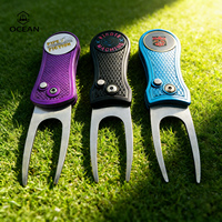 Outil de réparation de divots de golf en métal haut de gamme, populaire, avec logo et couleur personnalisés, design portable, idéal pour les cadeaux souvenirs (vente en gros)