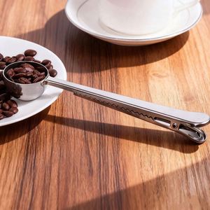 Kitchen Stainless Steel Herb Powder Scoop Plated Tea Coffee <b>Measure</b> <b>Spoon</b> with Bag Clamp Clip 15ml - Product Image 3