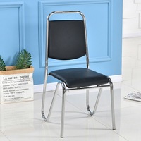 Chaise de bureau exécutive moderne en cuir PU, design confortable, empilable, structure métallique, pour la maison, le restaurant, la chambre, l'hôtel