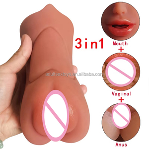 <span class=keywords><strong>Masturbadores</strong></span> Masculinos 3 en 1, Vagina de Bolsillo Realista, Juguete Sexual de Doble Extremo para Hombres, <span class=keywords><strong>Masturbadores</strong></span> de Boca, Vagina y Ano - Product Image 5