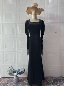 Vestido Largo Elegante y Lujoso de Manga Larga, Estilo Retro, Disponible para Compra Inmediata, 2026 - Product Image 3