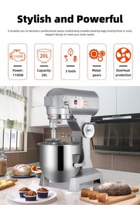 เครื่องผสมแป้งขนมปังแบบตั้งอัตโนมัติเครื่องทำเบเกอรี่อุตสาหกรรม10L ทางการค้ากับ30L - Product Image 2