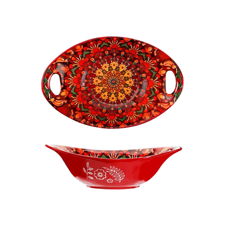 Red flower bowl