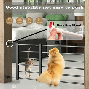 Porte de <span class=keywords><strong>chien</strong></span> pliable longue et haute <span class=keywords><strong>pour</strong></span> l'intérieur Fermeture à bouton Barrière de chiot d'intérieur sans perçage Barrière respectueuse des animaux <span class=keywords><strong>pour</strong></span> chiens - Product Image 2
