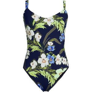 Maillot de bain une pièce pour femme, col en V, coupe haute, grande taille, imprimé numérique, en Spandex et Polyester, sans manches, à enfiler, pour la compétition - Product Image 3