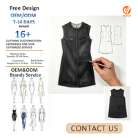 Robe élégante noire sans manches pour femme, style chemise, avec poches, taille naturelle, respirante, écologique, lavable, marque privée 7917