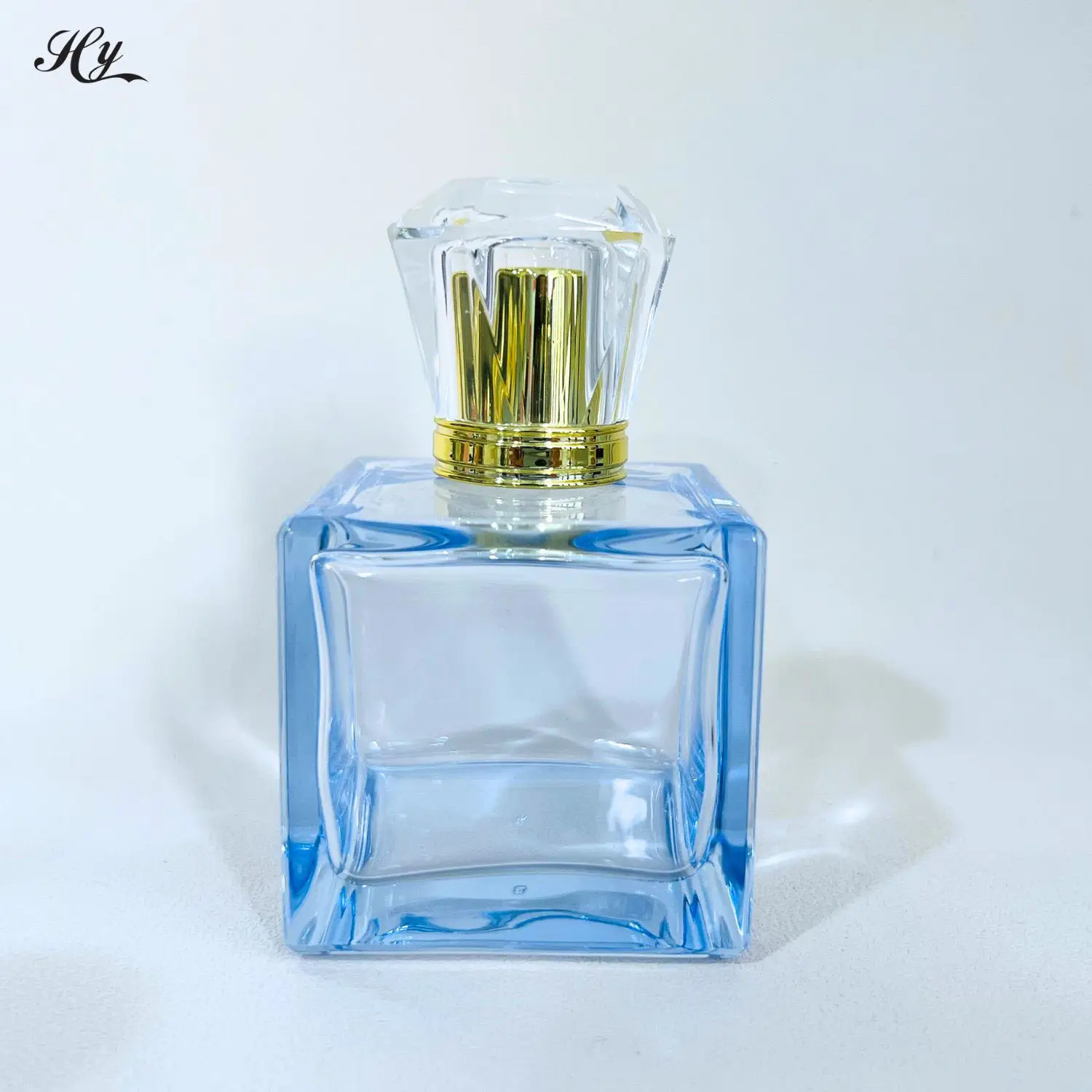 Garrafa de vidro luxuosa para perfume, recipiente vazio luxuoso de 100 ml, tamanho quadrado, Hanya Oem Odm, atacado
