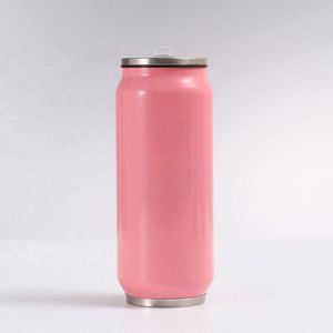 Gobelet isotherme personnalisé en acier inoxydable écologique pour canettes de cola avec paille - Cadeau promotionnel idéal - Product Image 2