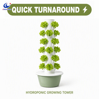 Tour de plantation verticale à 11 niveaux pour économiser de l'espace avec trous de culture, kit hydroponique pour herbes et légumes d'intérieur pour les jardiniers à domicile