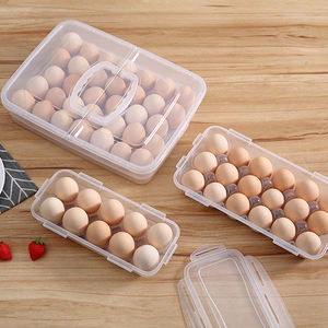 Boîte de rangement pour œufs en plastique transparent à 10/18/34 compartiments <span class=keywords><strong>avec</strong></span> couvercle pour réfrigérateur, conteneur de conservation des œufs frais pour la cuisine, facile à ranger - Product Image 1