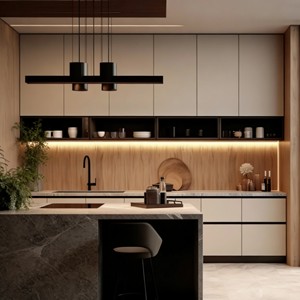 Gabinetes de Cocina Europeos sin Marco con Acabado Laca de Alto Brillo, Juego Modular Moderno con Cajones de Cierre Suave para Hogares Contemporáneos - Product Image 3