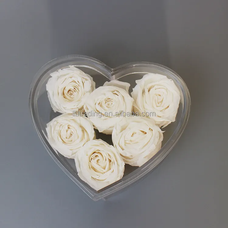 Stok di Cina Harga Murah hadiah Hari Ibu valentine kotak bunga mawar yang diawetkan persegi dengan kemasan bunga kotak mawar
