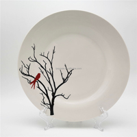Assiette plate en porcelaine blanche 7,5 pouces, design moderne, écologique, pour restaurant, hôtel, maison, salle à manger