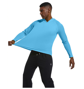 <span class=keywords><strong>T</strong></span>-<span class=keywords><strong>shirt</strong></span> a maniche lunghe <span class=keywords><strong>con</strong></span> <span class=keywords><strong>cappuccio</strong></span> da uomo, personalizzata, stampata, ad asciugatura rapida, in poliestere a maglia, anti-UV, sportiva, per pesca e attività all'aperto - Product Image 2