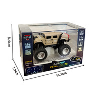 Camion RC miniature en alliage 2,4 G à l'échelle 1:64, tout-terrain, écologique, 4 canaux, avec éclairage LED, télécommandé, pour enfants