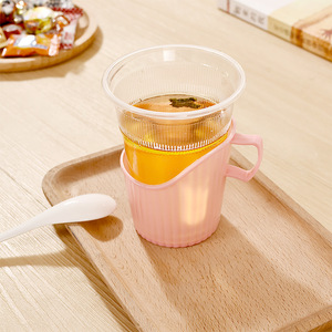 Plastic <b>Tea</b> <b>Infuser</b> Cups With Strainer Lid For Hot <b>Tea</b> Brewing 200Ml Colorful Design - Product Image 3