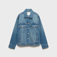 Veste en jean délavé unisexe décontractée coupe classique 100 % coton