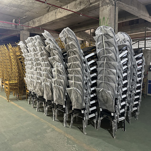 Vente en gros de chaises Phoenix noires en métal pour adultes empilables pour événement de mariage chaises de salle à manger de mariage à vendre - Product Image 4