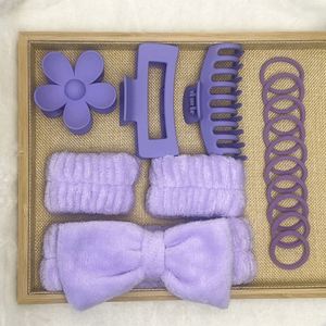 16-Piece Set Soft Hair Band with Multi-Color Matte <b>Bow</b> <b>Large</b> Grip Clip Headwear Beauty & Personal Care Product - Product Image 1