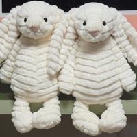EZBABY UK Niedliche Hasenpuppe aus PP-Baumwolle, Kurzplüsch, Superweich, Velo Hopps Conny Bos, Lockiges Juniper-Tigerfell, Gesichtsstraffung, Lieferung