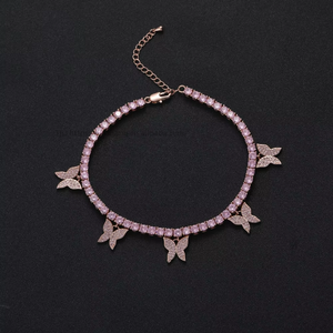 Tobillera pequeña de 4 mm para mujer, accesorios ajustables para el pie con colgante - Product Image 5
