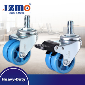 3 Zoll Mini Doppelgelenk-Nylonrad mit Schraubverriegelung, Schwerlast-Luftreifen, Edelstahl-Torrollen mit Feder - Product Image 1