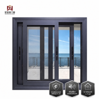 Ventanas Corredizas Modernas de Doble Acristalamiento con Marco de Aleación de Aluminio, Función Antiviento, Tamaño Personalizado, Colores Blanco/Negro, 5+ para Sala de Estar