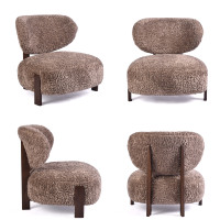 Fauteuil en bois moderne pour salon, fauteuil d'appoint en bois, vente en gros pour appartement, hôtel, restaurant, maison, salon