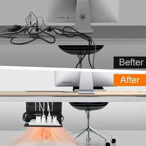 Ensemble organisateur sous le bureau 2 en 1 avec porte-stylo magnétique 2 pinces métalliques <span class=keywords><strong>Support</strong></span> <span class=keywords><strong>de</strong></span> rangement latéral en acier au carbone - Product Image 4