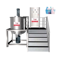 Cuve de pré-mélange pour formules cosmétiques, détergents et savons liquides, avec agitateur homogénéisateur et broyeur, en SUS316L/SUS304, à moteur, pour usage alimentaire