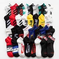 3 paires de chaussettes unisexes pour hommes, motif de dessin animé, respirantes, antidérapantes, sportives, d'été, en coton tissé