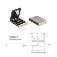 Boîte à poudre cosmétique carrée magnétique en plastique avec miroir, matériaux recyclés, couleur personnalisée