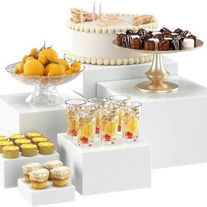 Meilleures ventes : Ensemble <span class=keywords><strong>de</strong></span> présentoirs <span class=keywords><strong>de</strong></span> table en acrylique pour buffet, comprenant des boîtes en acrylique blanc et des cubes noirs, servant <span class=keywords><strong>de</strong></span> boîtes <span class=keywords><strong>de</strong></span> rangement multifonctionnelles pour cosmétiques, figurines et fruits - Product Image 1