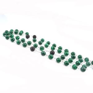 Chapelet <span class=keywords><strong>de</strong></span> chaîne en pierres <span class=keywords><strong>de</strong></span> Malachite, chaîne religieuse <span class=keywords><strong>famille</strong></span>, pierres <span class=keywords><strong>de</strong></span> lave, perles <span class=keywords><strong>de</strong></span> père - Product Image 4