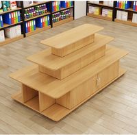 Meuble de présentation autoportant en bois robuste à 3 niveaux pour salon de beauté, présentoir d'échantillons pour supermarché, comptoir de fin de rayon
