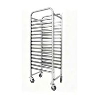 Chariot mobile à 15 niveaux en acier inoxydable pour plaques de cuisson GN, étagère de refroidissement pour boulangerie, hôtel, restaurant, cuisine