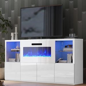 Console multimédia large <span class=keywords><strong>Meuble</strong></span> <span class=keywords><strong>TV</strong></span> central de divertissement pour rangement <span class=keywords><strong>Meuble</strong></span> <span class=keywords><strong>TV</strong></span> moderne et minimaliste Tenture murale pour salon - Product Image 2