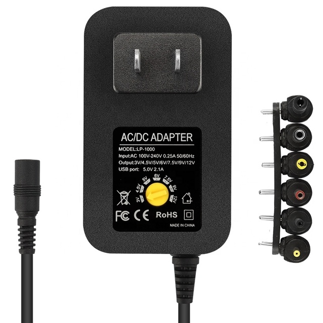 AC100-240V DC 3V 4.5V 5V 6V 7.5V 9V 12V 30W Universal Adjustable Power Adapters