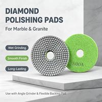 Disques de polissage diamantés humides de 4 pouces avec support élastique pour marbre, granit et sols en béton