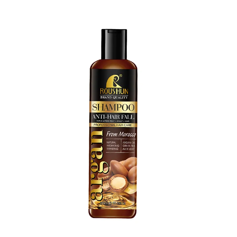 Rouoem OEM OBM ODM özel etiket Anti saç sonbahar Argan profesyonel onarım yumuşatma şampuan